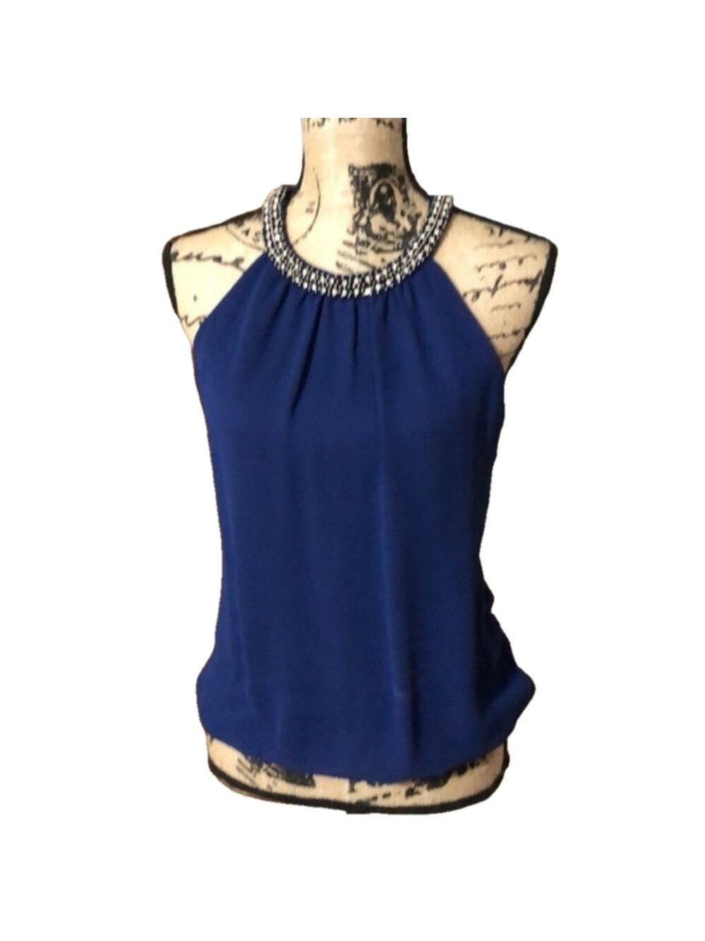 Embellished Neck Trim Top